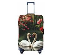 ZSUUGJ Love Swans - Fundas de equipaje de viaje para maleta, elásticas, antiarañazos, elastano, fundas de equipaje para equipaje de 18 a 32 pulgadas, Negro -, S