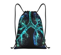 ZSUUGJ Lungs Under The Light - Mochila ligera con cordón para gimnasio, viajes, fitness, yoga, playa, Negro, S
