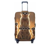 ZSUUGJ Meerkat Family - Protector elástico para equipaje, resistente al polvo y a los arañazos, se adapta a maletas de 18 a 32 pulgadas, Black, L