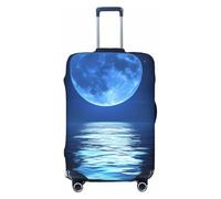 ZSUUGJ Night Sky Stars and Full Moon - Protector elástico para equipaje, resistente al polvo y a los arañazos, se adapta a maletas de 18 a 32 pulgadas, Black, S