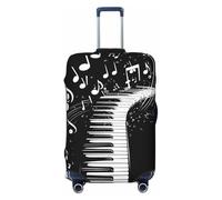 ZSUUGJ Piano Keys Music - Protector elástico para equipaje, resistente al polvo y a los arañazos, se adapta a maletas de 18 a 32 pulgadas, Black, XL