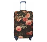 ZSUUGJ Pink Roses - Protector elástico para equipaje, resistente al polvo y a los arañazos, se adapta a maletas de 18 a 32 pulgadas, Black, S