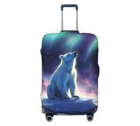 ZSUUGJ Polar Bear Northern Lights - Fundas de equipaje de viaje para maleta, protector de maleta elástica, antiarañazos, de elastano, fundas de equipaje para equipaje de 18 a 32 pulgadas, Negro -, S