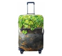 ZSUUGJ Pottery Jar Clover - Protector elástico para equipaje, resistente al polvo y a los arañazos, se adapta a maletas de 18 a 32 pulgadas, Black, XL