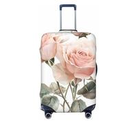 ZSUUGJ Protector de equipaje elástico con diseño de flores románticas, resistente al polvo y a los arañazos, se adapta a maletas de 18 a 32 pulgadas, Black, M