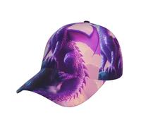 ZSUUGJ Purple Dragon Moon - Gorra de béisbol unisex ajustable, gorra ligera con ala y banda para el sudor para uso diario al aire libre