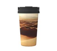 ZSUUGJ Sahara Desert Carry - Taza de café aislada con anillo de transporte retráctil, tapa a prueba de fugas de una sola presión, taza térmica de viaje de acero inoxidable 304