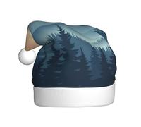 ZSUUGJ Sun Mountain - Gorro de Papá Noel de felpa para adultos, sombrero de vacaciones suave con ribete blanco y pompón, accesorio festivo reutilizable para el hogar, la oficina y la fiesta