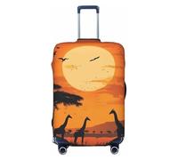 ZSUUGJ Sunset Giraffe - Protector elástico para equipaje, resistente al polvo y a los arañazos, se adapta a maletas de 18 a 32 pulgadas, Black, L