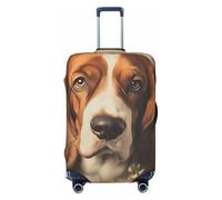 ZSUUGJ Sweet Basset Hound Florals - Protector elástico para equipaje, a prueba de polvo y a los arañazos, funda de viaje, se adapta a maletas de 18 a 32 pulgadas, Black, M