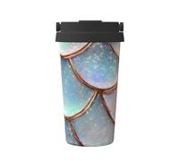 ZSUUGJ Taza de café aislada con anillo de transporte retráctil, tapa a prueba de fugas de una sola presión, taza térmica de viaje de acero inoxidable 304