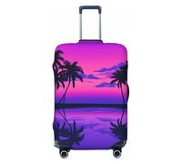 ZSUUGJ Tropical Sunset Reflections - Protector elástico para equipaje, resistente al polvo y a los arañazos, se adapta a maletas de 18 a 32 pulgadas, Black, XL