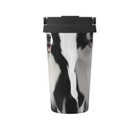 ZSUUGJ Two Border Collie - Taza de viaje portátil de acero inoxidable - Vaso aislado para bebidas frías y calientes con tapa a prueba de fugas, taza de café apta para viajeros para oficina, coche y