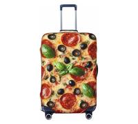 ZSUUGJ Una funda completa de equipaje de viaje de pizza para maleta, protector de maleta elástica, antiarañazos, fundas de equipaje de elastano para equipaje de 18 a 32 pulgadas, Negro -, S