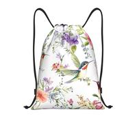 ZSUUGJ Wild Exotic Birds and Flowers Pattern - Mochila ligera con cordón para gimnasio, viajes, fitness, yoga, playa, Negro, S