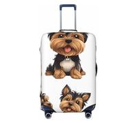 ZSUUGJ Yorkshire Terrier Dog - Protector elástico para equipaje, a prueba de polvo y a los arañazos, funda de viaje para maletas de 18 a 32 pulgadas, Black, XL
