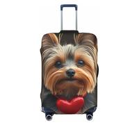 ZSUUGJ Yorkshire Terrier - Protector elástico para equipaje, resistente al polvo y a los arañazos, se adapta a maletas de 18 a 32 pulgadas, Black, XL