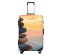 ZSUUGJ Zen Stone Sunset - Protector elástico para equipaje, resistente al polvo y a los arañazos, se adapta a maletas de 18 a 32 pulgadas, Black, XL