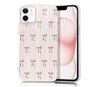 ZSYTZL Compatible con iPhone 11 Caso Lindo Rayas con Diseo de Lazo Slim Hard PC iPhone 11 Fundas para Mujer-Rayas de Lazo Cremoso