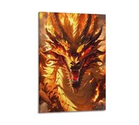 ZSZWHJ Póster artístico con diseño de dragón de neón que aparece en lienzo, póster decorativo para pared e imagen artística moderna para decoración de dormitorio familiar, 60 x 90 cm