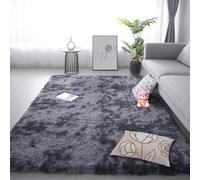 ZTAOPSH Imitación Mullida Alfombras 240 x 290 cm Parte Inferior Lavable Piel de Cordero Oveja Decoración Moderna para El Salón para Dormitorio, Habitación de Los Niños, Gris Oscuro