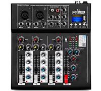 ZTBGY Mezclador de DJ, profesional HT4 compatible con Bluetooth, consola de DJ digital portátil profesional con USB de 4 canales, mezclador de audio para grabación de estudio, alimentación Phantom de