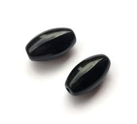 ZTBH 15 Uds. Cuentas sueltas brillantes con forma de cristal de 10x19mm for cuentas espaciadoras(Zwart)