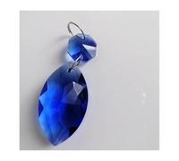 ZTBH 2 uds guirnalda 38mm K9 colgantes de prismas de gota de cristal con cuentas lámpara iluminación piezas colgantes(Blue)