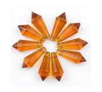 ZTBH 30 Uds 20mm carámbano gota cristal prisma lámpara colgante cono de vidrio cuentas espaciadoras sueltas(Amber)