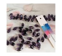 ZTBH 50 Uds. Colgante de cristal en forma de lágrima suelta de 12x6mm, colgante de prisma facetado, pieza artesanal colgante(Violet)