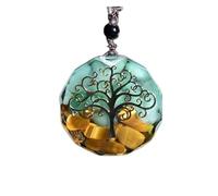ZTBH Charm de Orgonita 7 Chakras con Cristal Natural Transparente Redondo