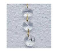 ZTBH Guirnalda de cortina de cuentas octogonales de cristal de 1 metro for piezas de iluminación prisma decoración del hogar(Gold buckle)