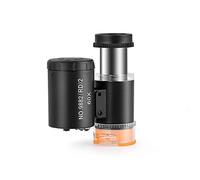 ZTBH Kit de Accesorios para microscopios 2 Piezas 60x Mini Microscopio portátil de Bolsillo, con 3 luz Portaobjetos de microscopio