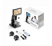 ZTBH Kit de Accesorios para microscopios 2000x Microscopio Digital Electrónico Lente Dual Portaobjetos de microscopio (Color : 12MP LCD Microscope)