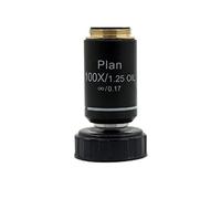 ZTBH Kit de Accesorios para microscopios 4x10x40x100x Microscopio óptico, Plan Infinito Lente Objetivo Accromático Portaobjetos de microscopio (Color : 100 Times)