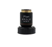 ZTBH Kit de Accesorios para microscopios 4x10x40x100x Microscopio óptico, Plan Infinito Lente Objetivo Accromático Portaobjetos de microscopio (Color : 4 Times)