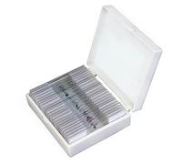 ZTBH Kit de Accesorios para microscopios Diapositivas de microscopio preparadas de 25 Vidrio con Caja de plástico. Portaobjetos de microscopio