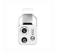 ZTBH Kit de Accesorios para microscopios Microscopio de Clip de teléfono móvil de Pocket Mini 200X Portaobjetos de microscopio (Color : White)
