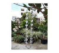 ZTBH Piezas de araña de cristal de prisma de 50cm, cuentas octagonales, cadena colgante, manualidades decorativas for el hogar(With chrome buckle)