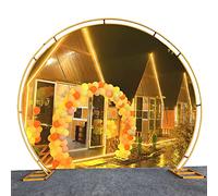 ZTCHSENZT Arco redondo de metal de pie para decoración de fondo de globo de flores, baby shower, cumpleaños, bautizo/dorado/280 x 240 cm, dorado-260 x 220 cm