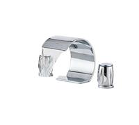 ZTCHSENZT Grifo De Lavabo Negro De Tres Orificios para Empotrar, Agua Fría Y Caliente, Estilo Retro, Salida En Cascada Y Elevación,Silver