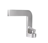 ZTCHSENZT Grifo para Lavabo Bajo Encimera De Un Solo Orificio En Plata Cepillada con Mezclador De Estilo Hotelero,Brushed Silver