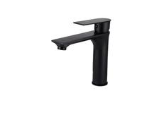 ZTCHSENZT Grifo para Lavabo De Baño Den Diamond Height, Grifos De Cobre con Función De Agua Fría Y Caliente,Black Short