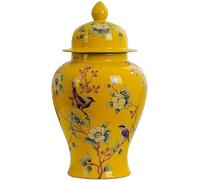 ZTCHSENZT Jarrón De Porcelana con Diseño De Jengibre, Florero De Cerámica, Decoración De Jingdezhen, Jarrón De Cerámica con Diseño De Jengibre, Jarrón De Templo, Jarrones Decorati,Yellow-L