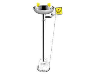 ZTCHSENZT Lavaojos de seguridad, lavaojos vertical, estación de lavado de ojos de emergencia, equipo de limpieza de doble boquilla, con interruptor de pedal, fácil y cómodo, equipo de seguridad de
