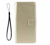ZTE Blade V60 - Funda de piel sintética con tapa 3D a prueba de golpes para portátil con absorción de golpes, funda protectora magnética con ranuras para tarjetas para ZTE Blade V60, diseño dorado