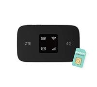 ZTE MF971RS LTE CAT6/4G Punto de acceso Wi-Fi móvil portátil de bajo costo, Wi-Fi de viaje desbloqueado, 300 Mbps, batería 2000 mAh, doble banda, negro