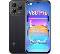 ZTE V80 Pro, Smartphone Libre, 8GB+256GB, Pantalla High-res 6,75" 120Hz, Cámara 108MP con IA, Batería 5000mAh, Carga Rápida 18W, Android16, Incluye Funda, Protector y cable USB-C, Negro(Feather Black)