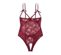 ZTFYKLIN Body De con Sin Espalda, Lencería Hueca Encaje, Mono Abierto para Mujer, Interior Íntima Masculina (Red, XL) Liguero Sexy Ropa Mujer Lenceria Erótico Abierta Conjunto Eróticos