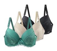 ZTFYKLIN Bolsa 3 Conjunto De Sujetador con Tirantes para Mujer Clásico Ajustado Grande Sexy Cómodo Uso Diario Sujetadores (Pink, 80B) 90B Push Up Braga Bikini Algodon Lactancia Dim Aumento Pecho